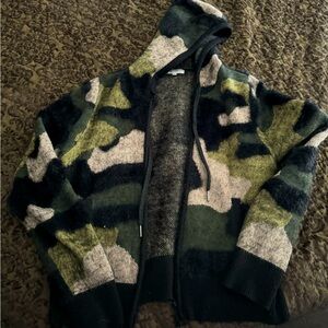 Anatomie Clara Hoodie Jacket Camo Zip Up Luxury Travel Athleisure. Sz S